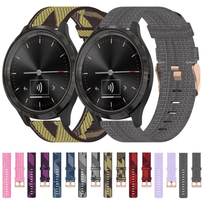 Bracelet de montre tissé en nylon de 20 mm, For Garmin Vivomove 3, For Garminmove 3, For Garmin VivoMove Luxe, For Garminmove Luxe, For Garmin VivoMove Style, For Garmin Garminmove Style, For Garmin Vivomove