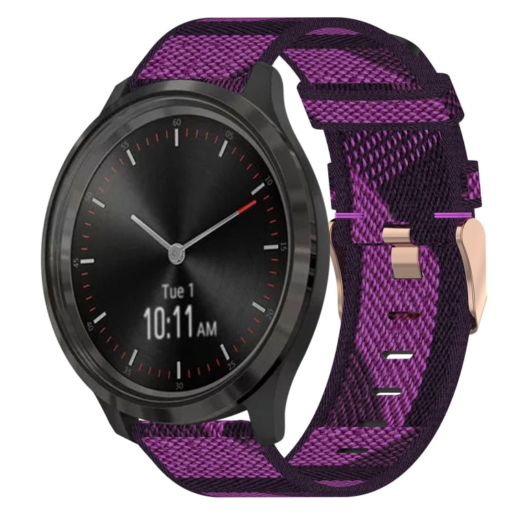 Bracelet de montre tissé en nylon de 20 mm, For Garmin Vivomove 3, For Garminmove 3, For Garmin VivoMove Luxe, For Garminmove Luxe, For Garmin VivoMove Style, For Garmin Garminmove Style, For Garmin Vivomove
