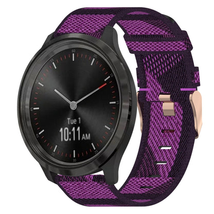 Bracelet de montre tissé en nylon de 20 mm, For Garmin Vivomove 3, For Garminmove 3, For Garmin VivoMove Luxe, For Garminmove Luxe, For Garmin VivoMove Style, For Garmin Garminmove Style, For Garmin Vivomove