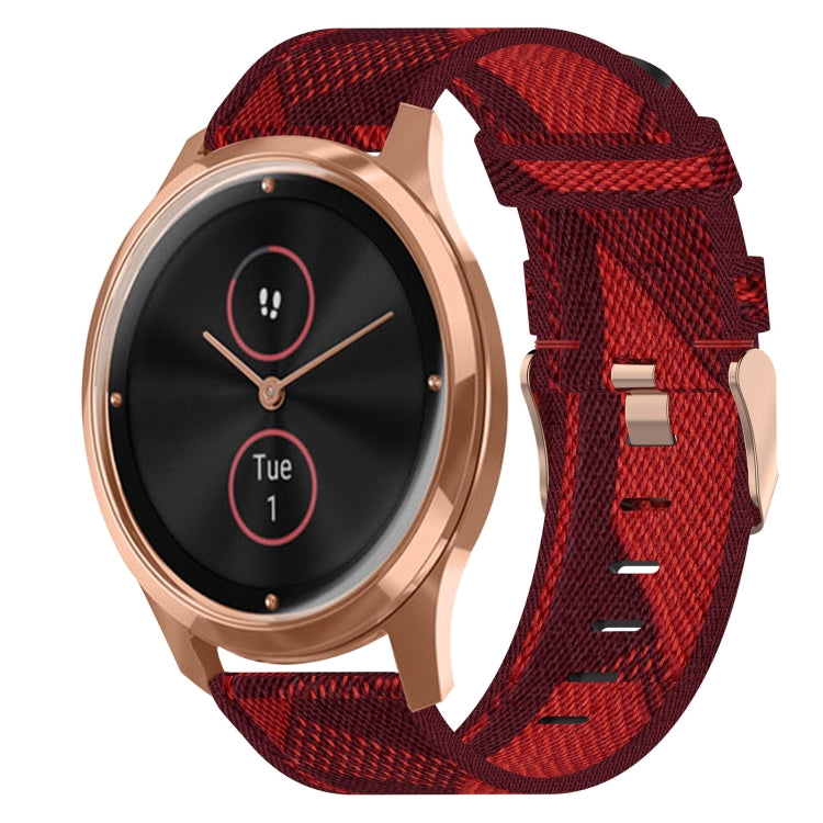 Bracelet de montre tissé en nylon de 20 mm, For Garmin Vivomove 3, For Garminmove 3, For Garmin VivoMove Luxe, For Garminmove Luxe, For Garmin VivoMove Style, For Garmin Garminmove Style, For Garmin Vivomove