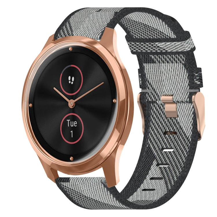 Bracelet de montre tissé en nylon de 20 mm, For Garmin Vivomove 3, For Garminmove 3, For Garmin VivoMove Luxe, For Garminmove Luxe, For Garmin VivoMove Style, For Garmin Garminmove Style, For Garmin Vivomove