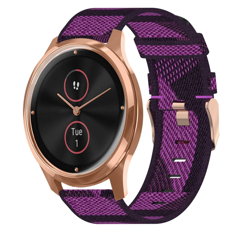 Bracelet de montre tissé en nylon de 20 mm, For Garmin Vivomove 3, For Garminmove 3, For Garmin VivoMove Luxe, For Garminmove Luxe, For Garmin VivoMove Style, For Garmin Garminmove Style, For Garmin Vivomove