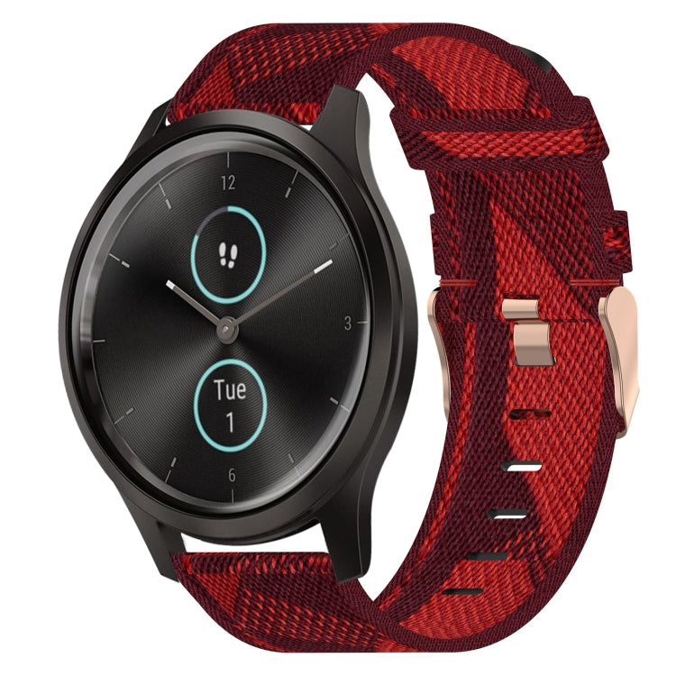 Bracelet de montre tissé en nylon de 20 mm, For Garmin Vivomove 3, For Garminmove 3, For Garmin VivoMove Luxe, For Garminmove Luxe, For Garmin VivoMove Style, For Garmin Garminmove Style, For Garmin Vivomove