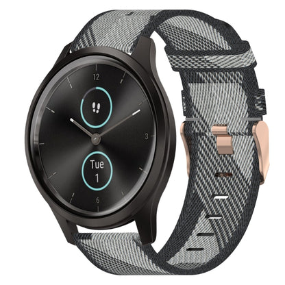 Bracelet de montre tissé en nylon de 20 mm, For Garmin Vivomove 3, For Garminmove 3, For Garmin VivoMove Luxe, For Garminmove Luxe, For Garmin VivoMove Style, For Garmin Garminmove Style, For Garmin Vivomove