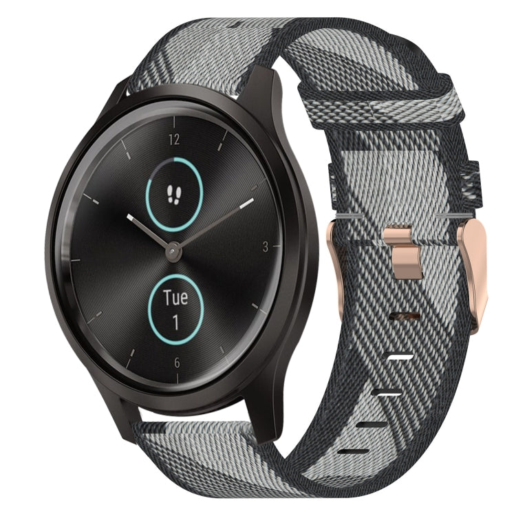 Bracelet de montre tissé en nylon de 20 mm, For Garmin Vivomove 3, For Garminmove 3, For Garmin VivoMove Luxe, For Garminmove Luxe, For Garmin VivoMove Style, For Garmin Garminmove Style, For Garmin Vivomove