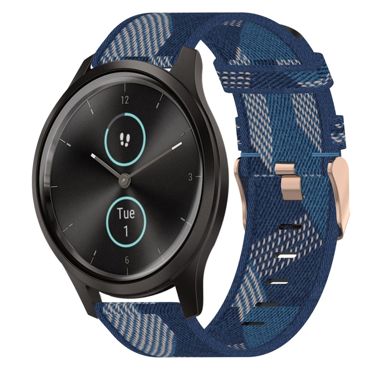 Bracelet de montre tissé en nylon de 20 mm, For Garmin Vivomove 3, For Garminmove 3, For Garmin VivoMove Luxe, For Garminmove Luxe, For Garmin VivoMove Style, For Garmin Garminmove Style, For Garmin Vivomove