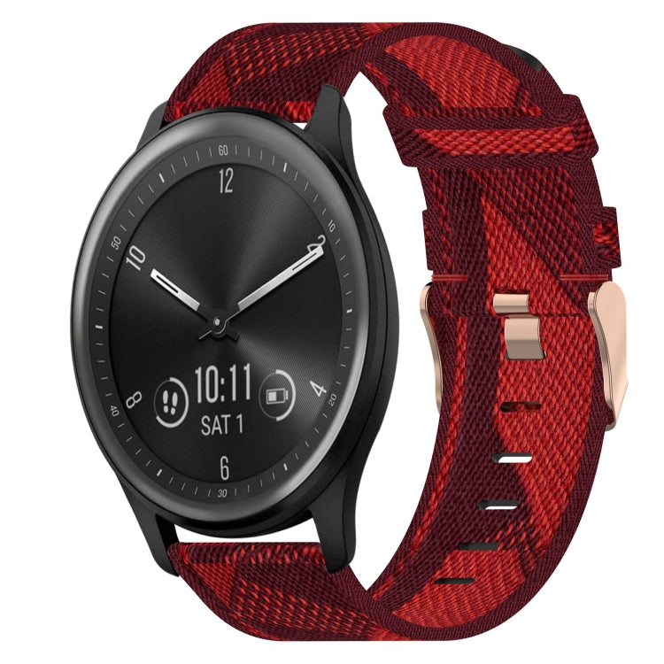 Bracelet de montre tissé en nylon de 20 mm, For Garmin Vivomove 3, For Garminmove 3, For Garmin VivoMove Luxe, For Garminmove Luxe, For Garmin VivoMove Style, For Garmin Garminmove Style, For Garmin Vivomove