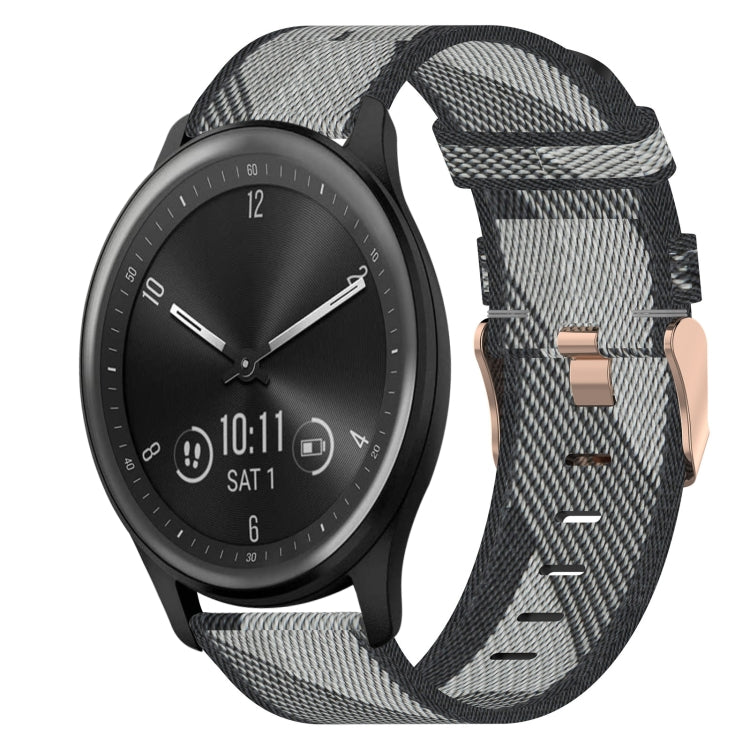 Bracelet de montre tissé en nylon de 20 mm, For Garmin Vivomove 3, For Garminmove 3, For Garmin VivoMove Luxe, For Garminmove Luxe, For Garmin VivoMove Style, For Garmin Garminmove Style, For Garmin Vivomove
