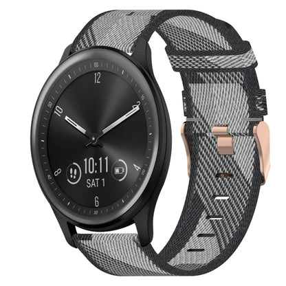 Bracelet de montre tissé en nylon de 20 mm, For Garmin Vivomove 3, For Garminmove 3, For Garmin VivoMove Luxe, For Garminmove Luxe, For Garmin VivoMove Style, For Garmin Garminmove Style, For Garmin Vivomove