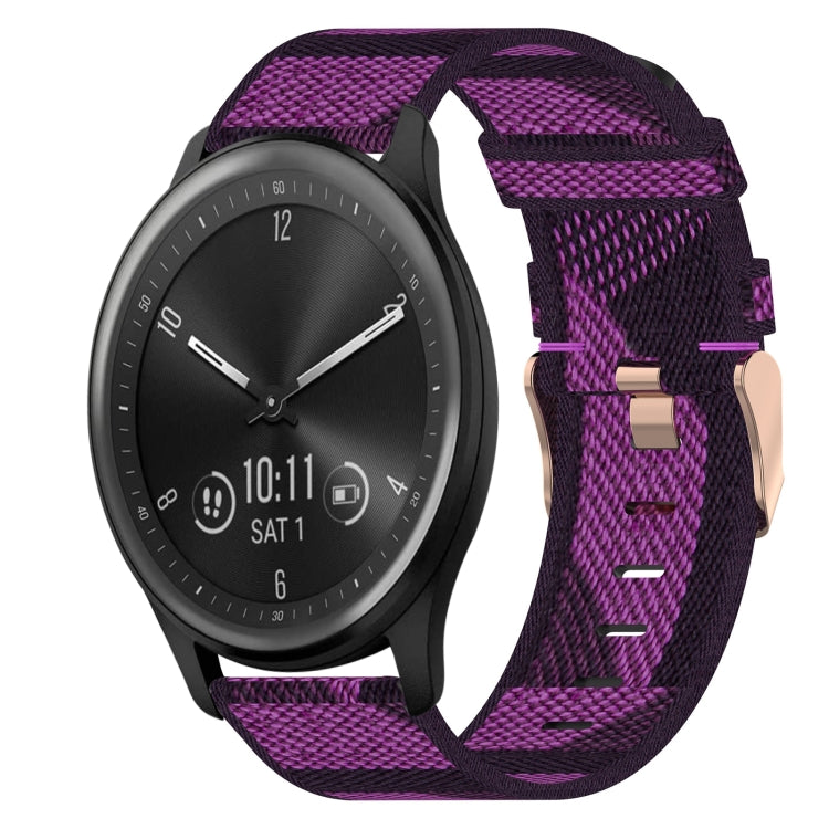 Bracelet de montre tissé en nylon de 20 mm, For Garmin Vivomove 3, For Garminmove 3, For Garmin VivoMove Luxe, For Garminmove Luxe, For Garmin VivoMove Style, For Garmin Garminmove Style, For Garmin Vivomove