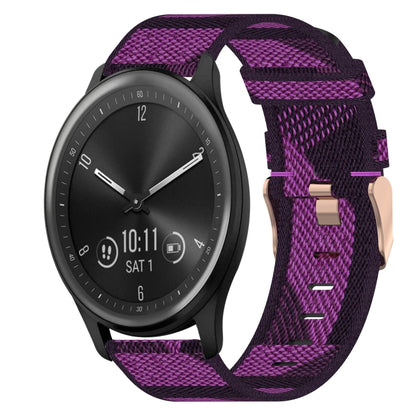 Bracelet de montre tissé en nylon de 20 mm, For Garmin Vivomove 3, For Garminmove 3, For Garmin VivoMove Luxe, For Garminmove Luxe, For Garmin VivoMove Style, For Garmin Garminmove Style, For Garmin Vivomove