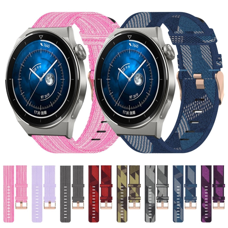 Bracelet de montre tissé en nylon de 22 mm, For Huawei Watch GT3 Pro 46mm, For Huawei Watch GT3 46mm, For Huawei Watch GT Runner, For Huawei Watch 3, For Huawei Watch 3 Pro, For Huawei GT2 Pro, For Huawei Watch GT 2E