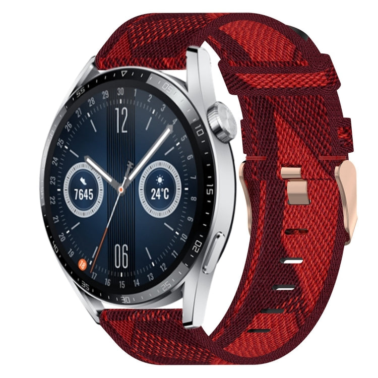 Bracelet de montre tissé en nylon de 22 mm, For Huawei Watch GT3 Pro 46mm, For Huawei Watch GT3 46mm, For Huawei Watch GT Runner, For Huawei Watch 3, For Huawei Watch 3 Pro, For Huawei GT2 Pro, For Huawei Watch GT 2E