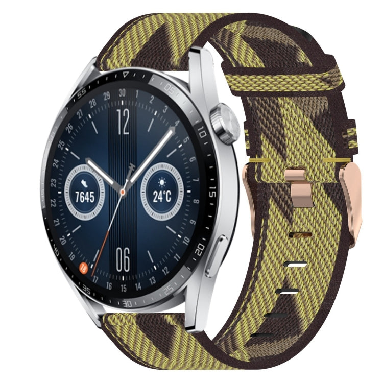 Bracelet de montre tissé en nylon de 22 mm, For Huawei Watch GT3 Pro 46mm, For Huawei Watch GT3 46mm, For Huawei Watch GT Runner, For Huawei Watch 3, For Huawei Watch 3 Pro, For Huawei GT2 Pro, For Huawei Watch GT 2E