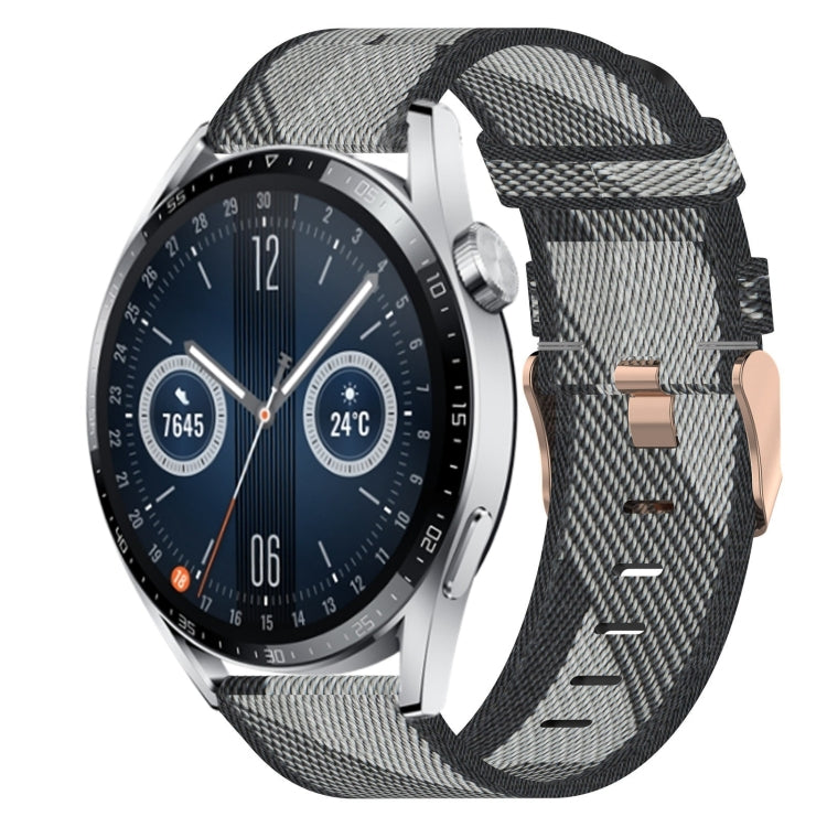 Bracelet de montre tissé en nylon de 22 mm, For Huawei Watch GT3 Pro 46mm, For Huawei Watch GT3 46mm, For Huawei Watch GT Runner, For Huawei Watch 3, For Huawei Watch 3 Pro, For Huawei GT2 Pro, For Huawei Watch GT 2E