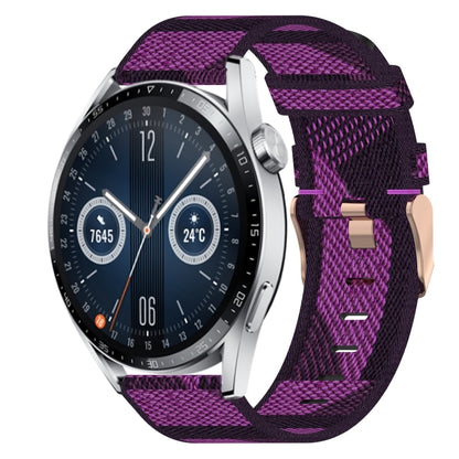 Bracelet de montre tissé en nylon de 22 mm, For Huawei Watch GT3 Pro 46mm, For Huawei Watch GT3 46mm, For Huawei Watch GT Runner, For Huawei Watch 3, For Huawei Watch 3 Pro, For Huawei GT2 Pro, For Huawei Watch GT 2E