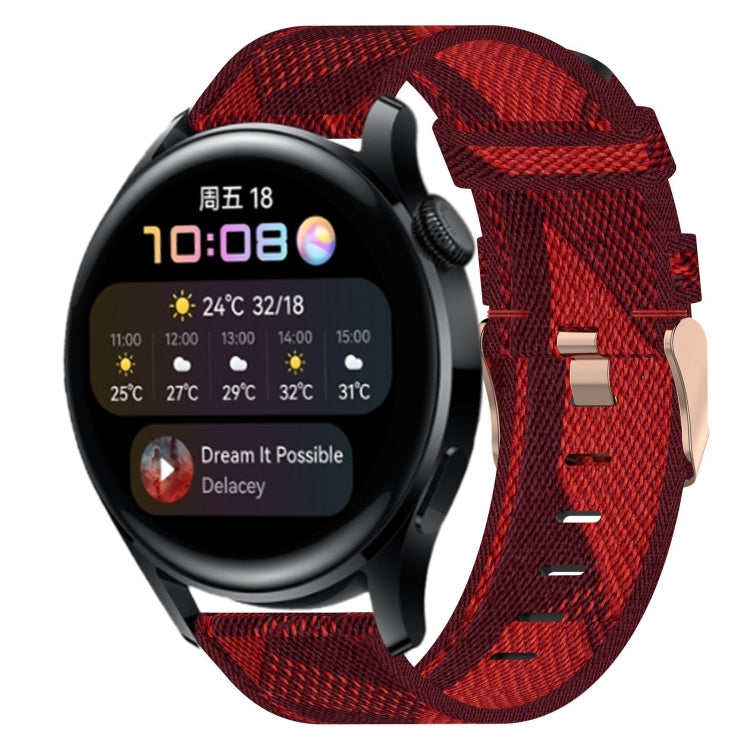 Bracelet de montre tissé en nylon de 22 mm, For Huawei Watch GT3 Pro 46mm, For Huawei Watch GT3 46mm, For Huawei Watch GT Runner, For Huawei Watch 3, For Huawei Watch 3 Pro, For Huawei GT2 Pro, For Huawei Watch GT 2E