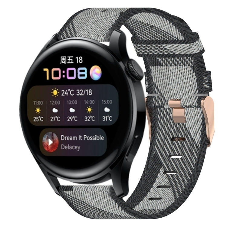 Bracelet de montre tissé en nylon de 22 mm, For Huawei Watch GT3 Pro 46mm, For Huawei Watch GT3 46mm, For Huawei Watch GT Runner, For Huawei Watch 3, For Huawei Watch 3 Pro, For Huawei GT2 Pro, For Huawei Watch GT 2E