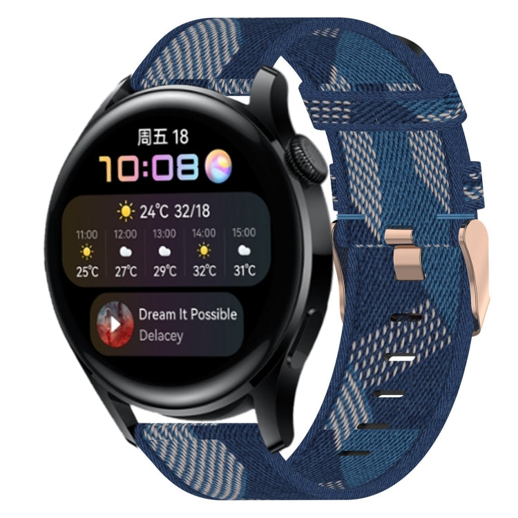 Bracelet de montre tissé en nylon de 22 mm, For Huawei Watch GT3 Pro 46mm, For Huawei Watch GT3 46mm, For Huawei Watch GT Runner, For Huawei Watch 3, For Huawei Watch 3 Pro, For Huawei GT2 Pro, For Huawei Watch GT 2E