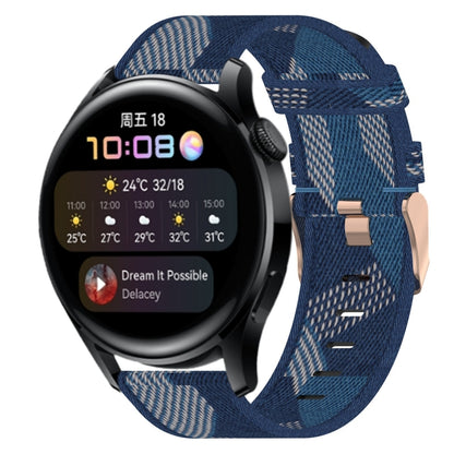 Bracelet de montre tissé en nylon de 22 mm, For Huawei Watch GT3 Pro 46mm, For Huawei Watch GT3 46mm, For Huawei Watch GT Runner, For Huawei Watch 3, For Huawei Watch 3 Pro, For Huawei GT2 Pro, For Huawei Watch GT 2E