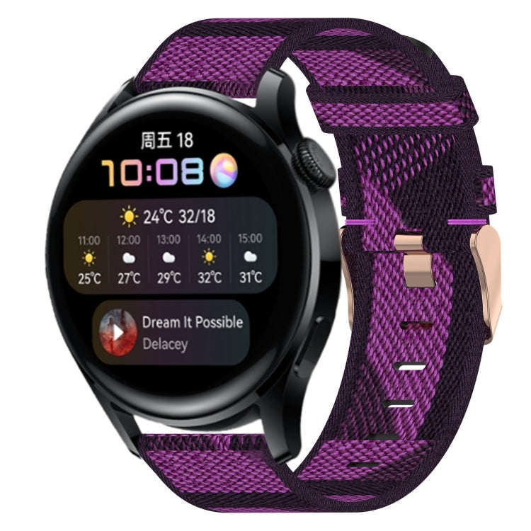 Bracelet de montre tissé en nylon de 22 mm, For Huawei Watch GT3 Pro 46mm, For Huawei Watch GT3 46mm, For Huawei Watch GT Runner, For Huawei Watch 3, For Huawei Watch 3 Pro, For Huawei GT2 Pro, For Huawei Watch GT 2E