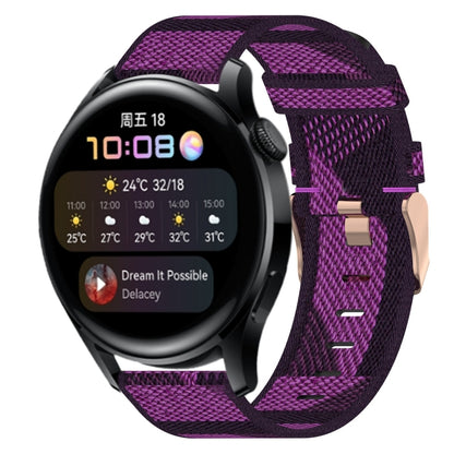 Bracelet de montre tissé en nylon de 22 mm, For Huawei Watch GT3 Pro 46mm, For Huawei Watch GT3 46mm, For Huawei Watch GT Runner, For Huawei Watch 3, For Huawei Watch 3 Pro, For Huawei GT2 Pro, For Huawei Watch GT 2E