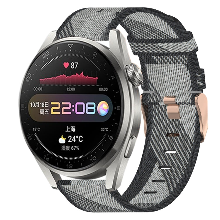 Bracelet de montre tissé en nylon de 22 mm, For Huawei Watch GT3 Pro 46mm, For Huawei Watch GT3 46mm, For Huawei Watch GT Runner, For Huawei Watch 3, For Huawei Watch 3 Pro, For Huawei GT2 Pro, For Huawei Watch GT 2E