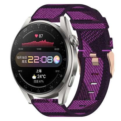 Bracelet de montre tissé en nylon de 22 mm, For Huawei Watch GT3 Pro 46mm, For Huawei Watch GT3 46mm, For Huawei Watch GT Runner, For Huawei Watch 3, For Huawei Watch 3 Pro, For Huawei GT2 Pro, For Huawei Watch GT 2E