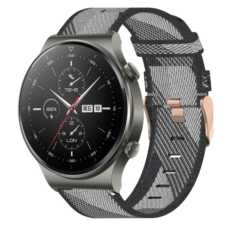 Bracelet de montre tissé en nylon de 22 mm, For Huawei Watch GT3 Pro 46mm, For Huawei Watch GT3 46mm, For Huawei Watch GT Runner, For Huawei Watch 3, For Huawei Watch 3 Pro, For Huawei GT2 Pro, For Huawei Watch GT 2E