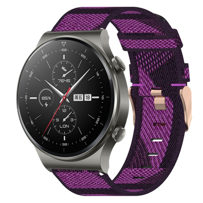 Bracelet de montre tissé en nylon de 22 mm, For Huawei Watch GT3 Pro 46mm, For Huawei Watch GT3 46mm, For Huawei Watch GT Runner, For Huawei Watch 3, For Huawei Watch 3 Pro, For Huawei GT2 Pro, For Huawei Watch GT 2E