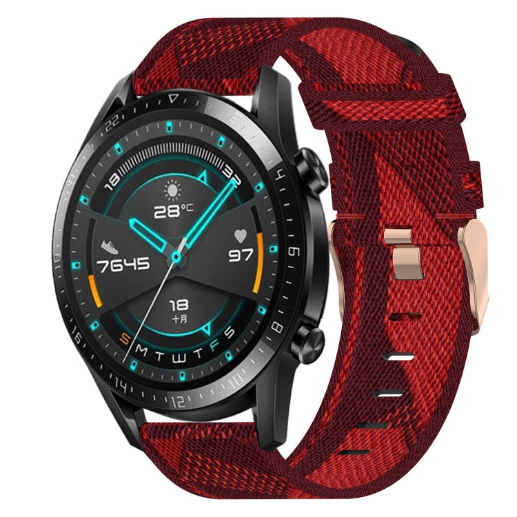 Bracelet de montre tissé en nylon de 20 mm, For Huawei Watch GT3 Pro 43mm, For Huawei Watch GT3 42mm, For Huawei Watch GT2 42mm, For Huawei Watch 2, For Honor Watch ES, For Honor MagicWatch2 42mm