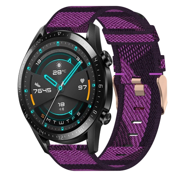 Bracelet de montre tissé en nylon de 20 mm, For Huawei Watch GT3 Pro 43mm, For Huawei Watch GT3 42mm, For Huawei Watch GT2 42mm, For Huawei Watch 2, For Honor Watch ES, For Honor MagicWatch2 42mm