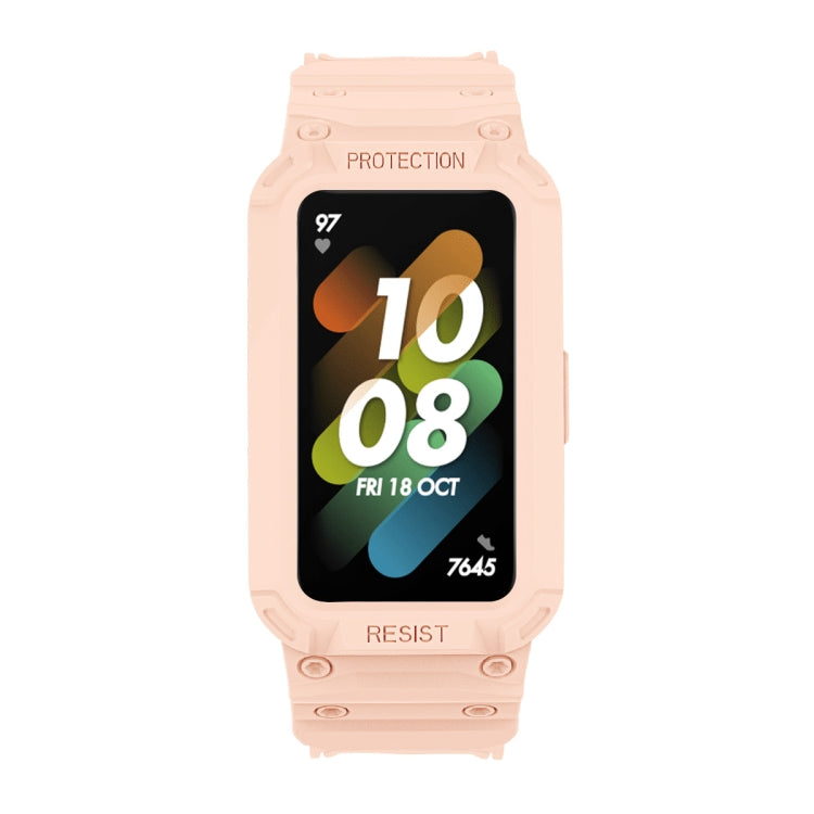 Pour Huawei Band 6/7/Honor Band 6 JSM Bracelet de montre élastique réglable en TPU intégré, Pink, Black, Army Green, Translucent, Light Grey, Dark Blue