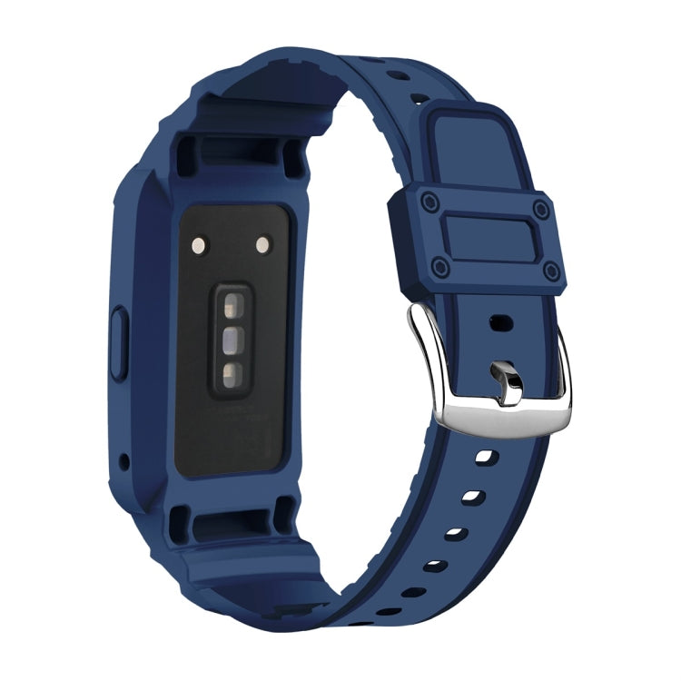 Pour Huawei Band 6/7/Honor Band 6 JSM Bracelet de montre élastique réglable en TPU intégré, Pink, Black, Army Green, Translucent, Light Grey, Dark Blue