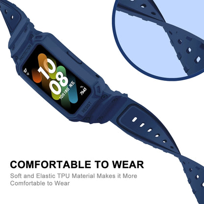 Pour Huawei Band 6/7/Honor Band 6 JSM Bracelet de montre élastique réglable en TPU intégré, Pink, Black, Army Green, Translucent, Light Grey, Dark Blue