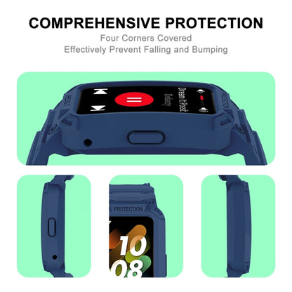 Pour Huawei Band 6/7/Honor Band 6 JSM Bracelet de montre élastique réglable en TPU intégré, Pink, Black, Army Green, Translucent, Light Grey, Dark Blue