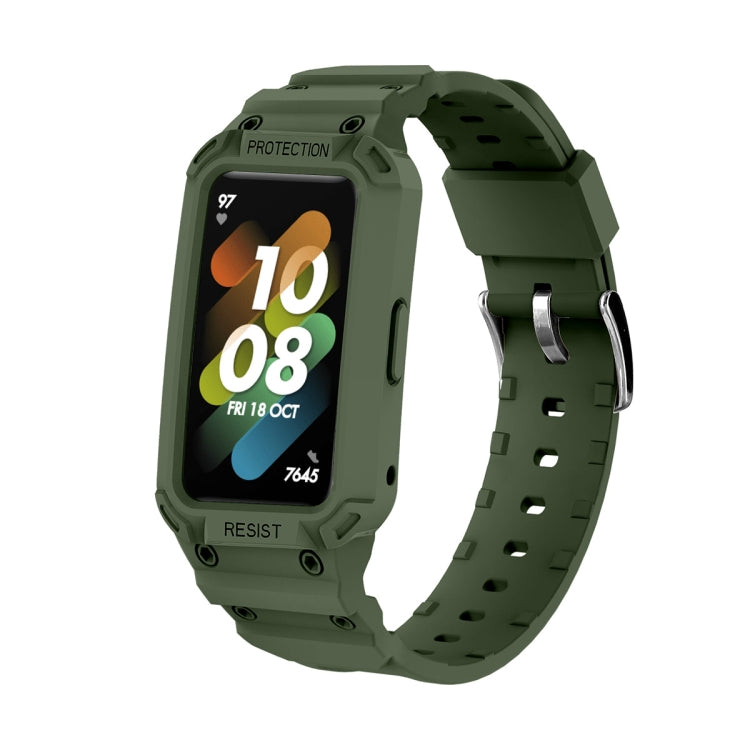 Pour Huawei Band 6/7/Honor Band 6 JSM Bracelet de montre élastique réglable en TPU intégré, Pink, Black, Army Green, Translucent, Light Grey, Dark Blue