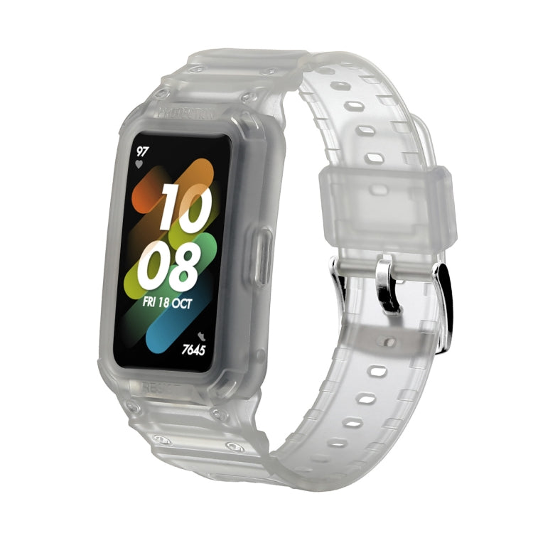 Pour Huawei Band 6/7/Honor Band 6 JSM Bracelet de montre élastique réglable en TPU intégré, Pink, Black, Army Green, Translucent, Light Grey, Dark Blue