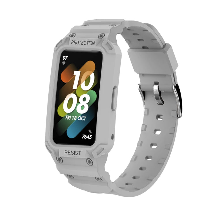 Pour Huawei Band 6/7/Honor Band 6 JSM Bracelet de montre élastique réglable en TPU intégré, Pink, Black, Army Green, Translucent, Light Grey, Dark Blue