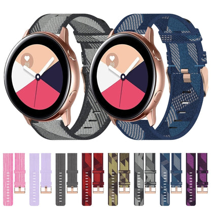 Bracelet de montre tissé en nylon de 20 mm, For Samsung Galaxy Watch Active 40mm, For Samsung Galaxy Watch 42mm, For Samsung Gear Sport, For Samsung Gear S2 Classic