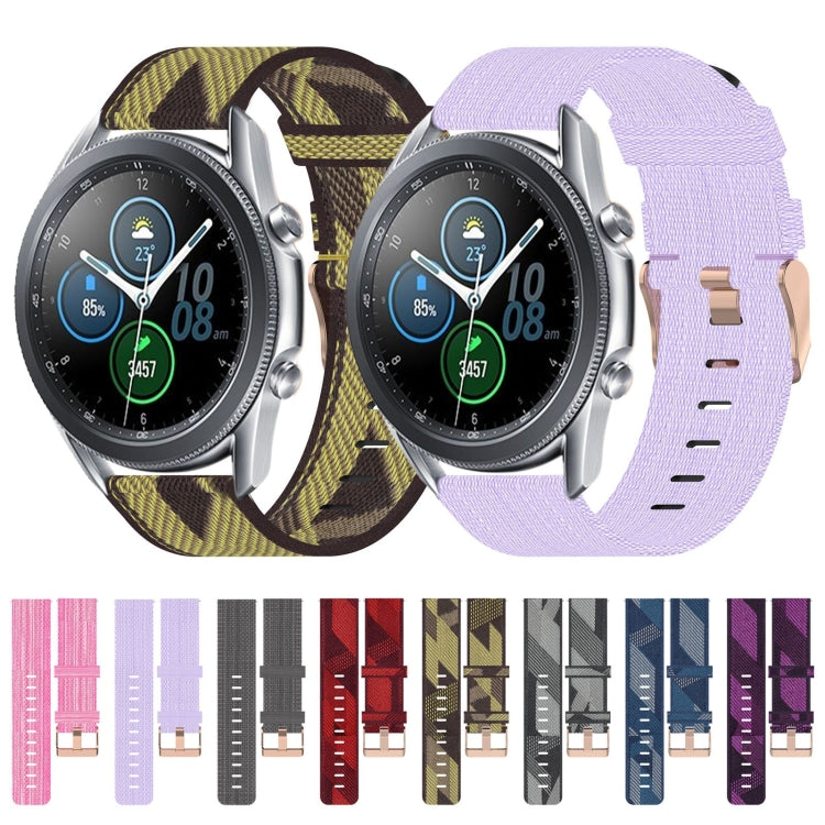 Bracelet de montre tissé en nylon de 22 mm, For Samsung Galaxy Watch3 45mm, For Samsung Galaxy Watch 46mm, For Samsung Gear S3 Classic, For Samsung Gear S3 Frontier