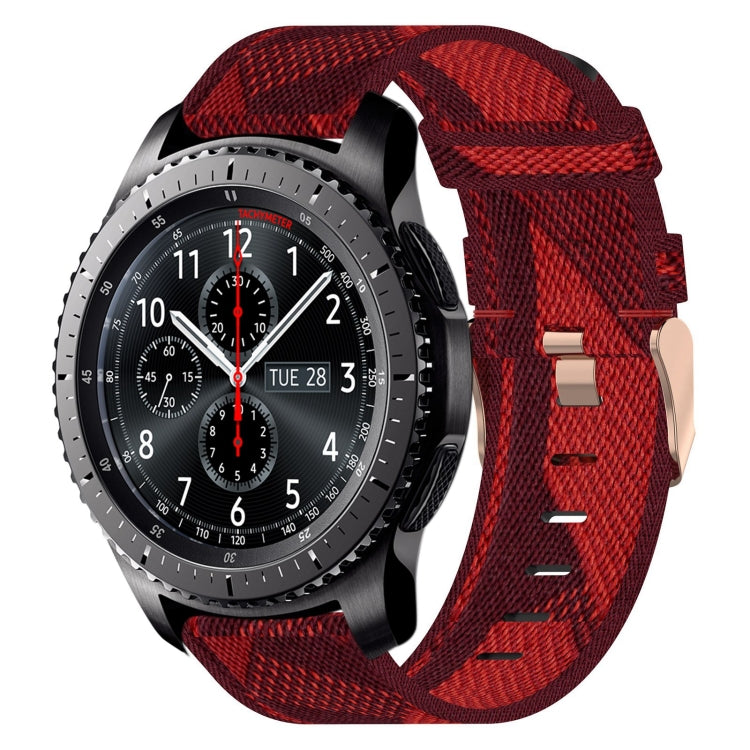 Bracelet de montre tissé en nylon de 22 mm, For Samsung Galaxy Watch3 45mm, For Samsung Galaxy Watch 46mm, For Samsung Gear S3 Classic, For Samsung Gear S3 Frontier