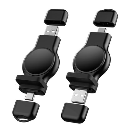 A05 2 en 1 Type C / USB-C vers USB-A Chargeur sans fil rapide magnétique pour Apple Watch