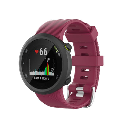 Pour Garmin Forerunner 45 / Forerunner 45 S Bracelet de montre en silicone de couleur unie en sergé universel, Blanc, Orange, Noir, Teal, Rose, Gris, Claret, Bleu, Violet