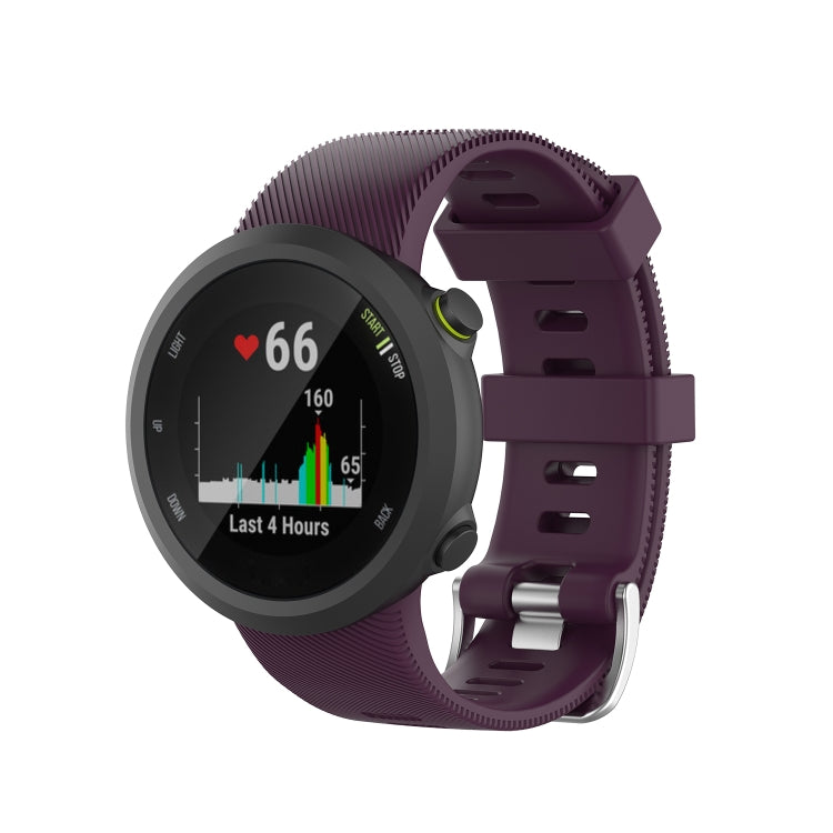 Pour Garmin Forerunner 45 / Forerunner 45 S Bracelet de montre en silicone de couleur unie en sergé universel, Blanc, Orange, Noir, Teal, Rose, Gris, Claret, Bleu, Violet