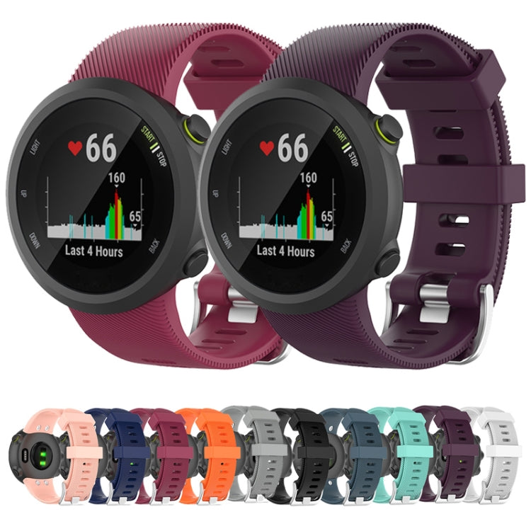 Pour Garmin Forerunner 45 / Forerunner 45 S Bracelet de montre en silicone de couleur unie en sergé universel, Blanc, Orange, Noir, Teal, Rose, Gris, Claret, Bleu, Violet