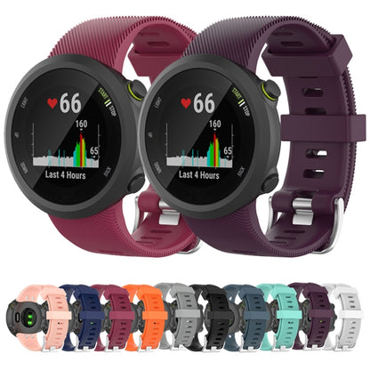 Pour Garmin Forerunner 45 / Forerunner 45 S Bracelet de montre en silicone de couleur unie en sergé universel, Blanc, Orange, Noir, Teal, Rose, Gris, Claret, Bleu, Violet