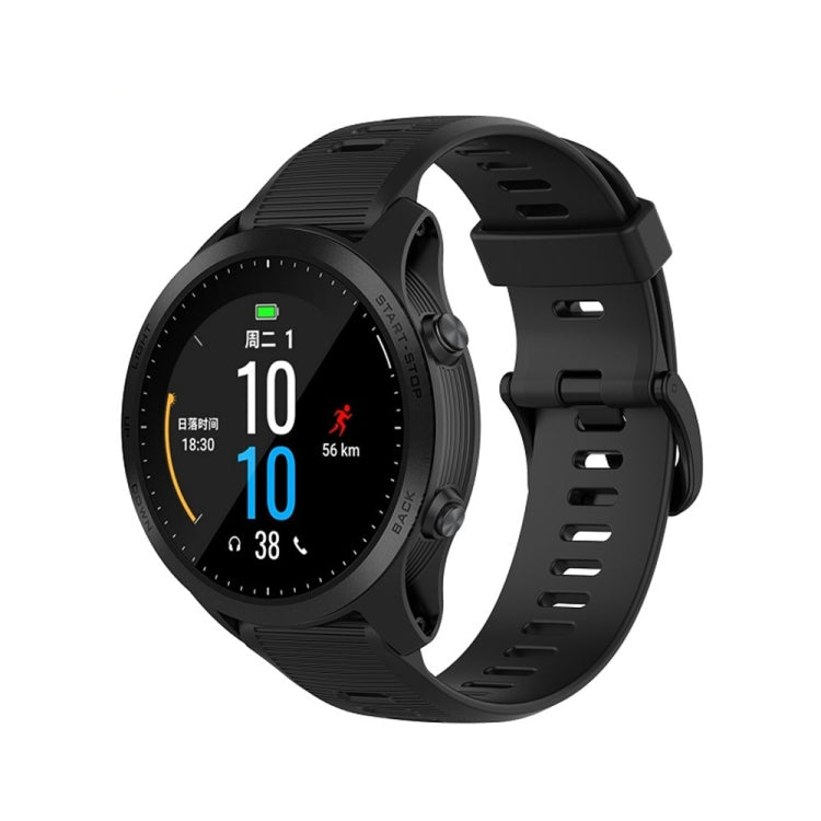 Pour Garmin Forerunner945 / fenix5 Plus / Approach S60 Bracelet de montre en silicone monochrome, Noir, Blanc, Orange, Rose, Rouge, Pers, Gris, Bleu, Lime, Violet, midnight blue
