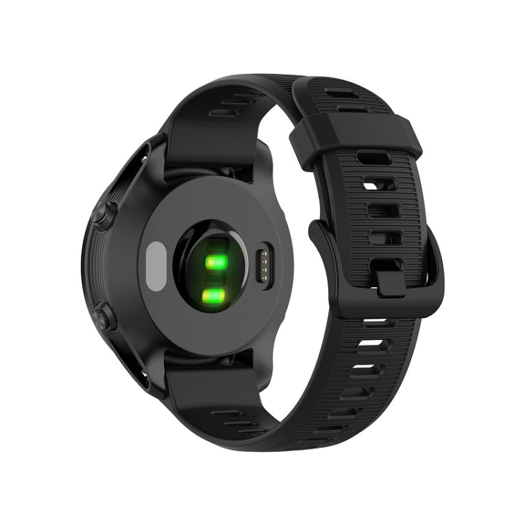 Pour Garmin Forerunner945 / fenix5 Plus / Approach S60 Bracelet de montre en silicone monochrome, Noir, Blanc, Orange, Rose, Rouge, Pers, Gris, Bleu, Lime, Violet, midnight blue