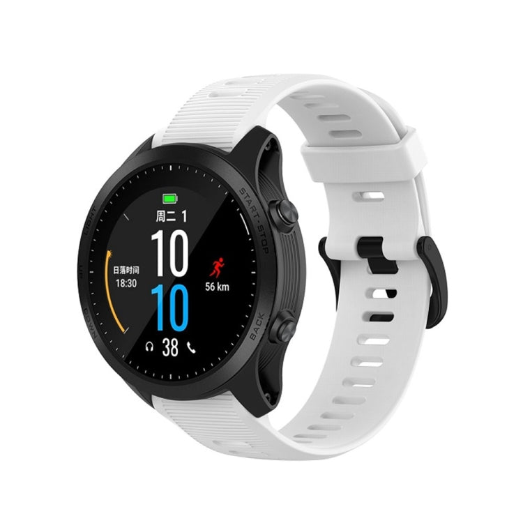 Pour Garmin Forerunner945 / fenix5 Plus / Approach S60 Bracelet de montre en silicone monochrome, Noir, Blanc, Orange, Rose, Rouge, Pers, Gris, Bleu, Lime, Violet, midnight blue
